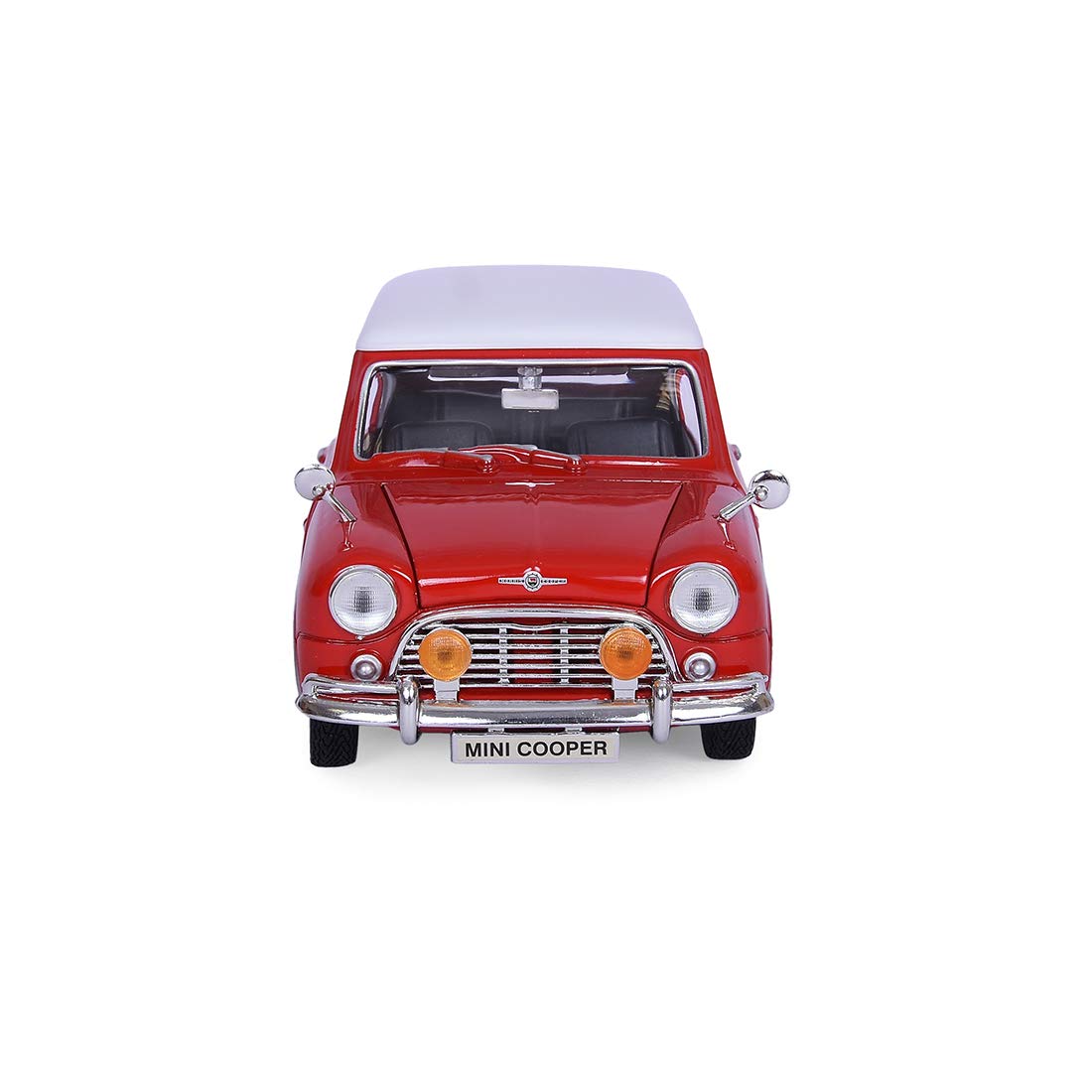 Motormax 1:18 Morris Mini Cooper 1961-67 Diecast Car Mounted On A